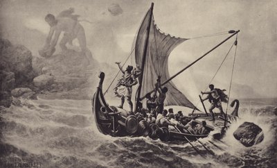 Ulysses Tepegözlerle alay ediyor by Louis Frederic Schutzenberger