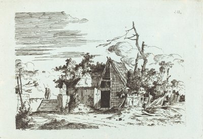 Rustik Bir Ahır by Louis Gabriel Moreau the Elder