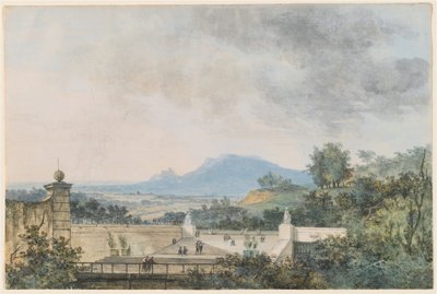 Teraslı Parkın Panoramik Görünümü by Louis Gabriel Moreau the Elder