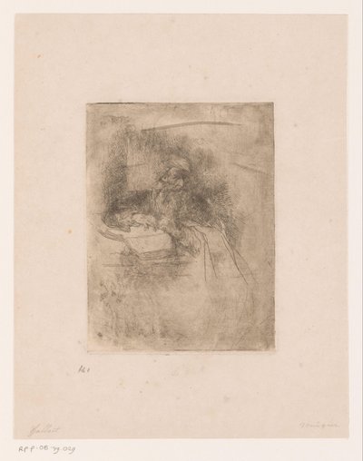 Açık bir kitaba yaslanmış sakallı yaşlı adam by Louis Gallait (attributed to)