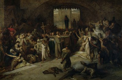 Tournai Vebası 1095, 1883 by Louis Gallait