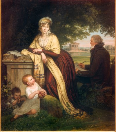 Louis Gauffier, karısı ve çocukları ile kendi portresi by Louis Gauffier