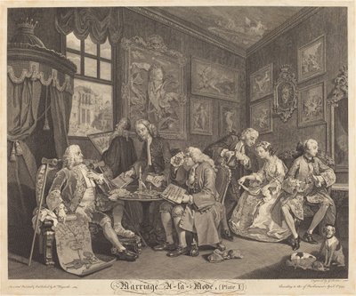Evlilik a la Mode: pl.1 by Louis Gerard Scotin after William Hogarth