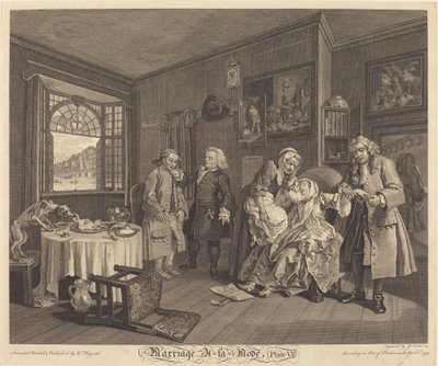 Bir Modda Evlilik: pl.6 by Louis Gerard Scotin after William Hogarth