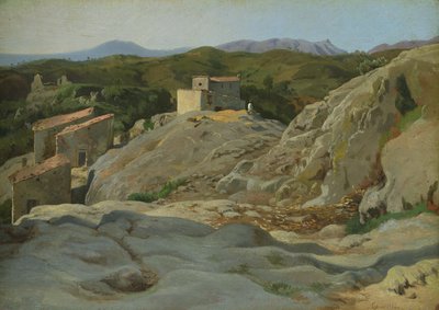 İtalyan köyü (tuval üzerine yağlı boya) by Louis Gurlitt