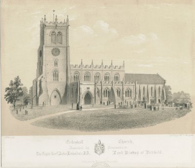 Eccleshall Kilisesi: litografi, nd [c 1840] (baskı) by Louis Haghe