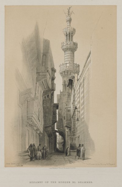 Mısır ve Nubia, Cilt III: El Rhamree Camii Minaresi by Louis Haghe