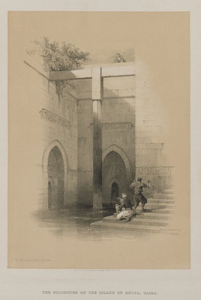 Mısır ve Nubia, Cilt III: Nileometre. Rhoda Adası, 1849. by Louis Haghe