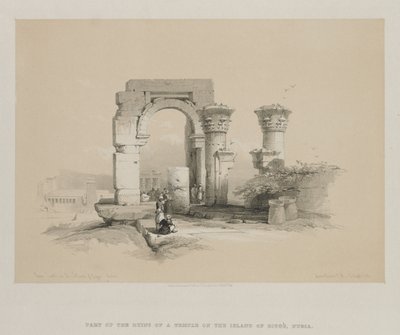 Mısır ve Nubia, Cilt II: Harabeler - Biggeh Adasındaki Tapınak, Nubia, 1847. by Louis Haghe