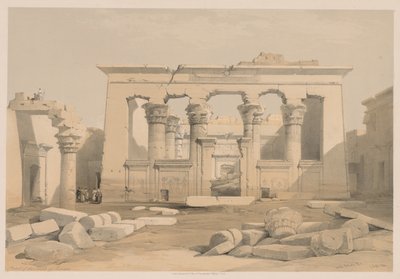 Mısır ve Nubia: Cilt I - No. 28, Kalabshi Tapınağı Portikosu, 1838. by Louis Haghe
