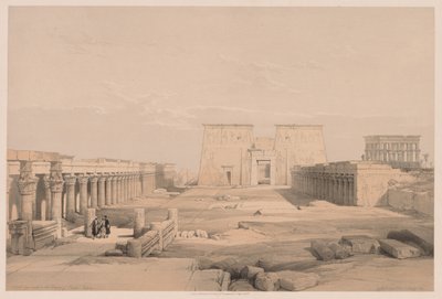 Mısır ve Nubia: Cilt I - No. 42, Nubia Philae Tapınağına Büyük Yaklaşım by Louis Haghe