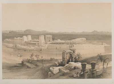 Mısır ve Nubia, Cilt I: Philae Adasının Genel Görünümü, Nubia, 1846. by Louis Haghe
