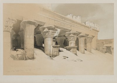 Mısır ve Nubia Cilt I: Edfou Tapınağı Portikosu, Yukarı Mısır by Louis Haghe