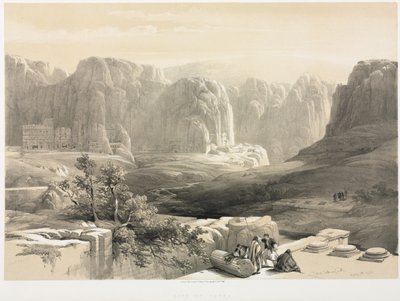 Kutsal Topraklar, Suriye, İdumea, Arabistan, Mısır ve Nubia (Cilt III): Petra, Güneye Bakış by Louis Haghe