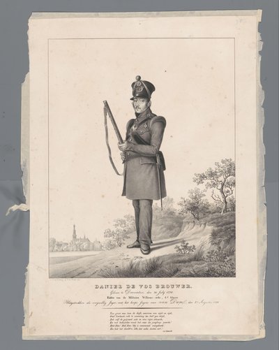 Daniel deVos Brewer. 30 Temmuz 1770'te Deventer'de doğdu. Askeri William Düzeni Şövalyesi, 4. sınıf. Van Barajı Avcıları Kolordusu ile gönüllü bir Avcı olarak çekildi, 2 Ağustos 1831 by Louis Henri de Fontenay