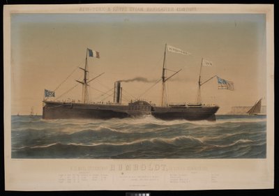 New York  Havre Steam Navigation Company ABD Posta Gemisi Humboldt, D Lines, Komutan by Louis Honore Gamain