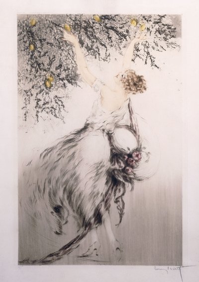 limon toplayan kız by Louis Icart