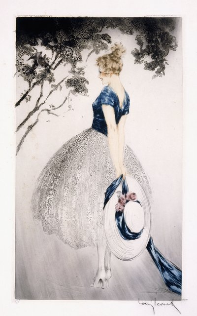 In the Nest, c.1922 (aşındırma ve kuru nokta) by Louis Icart
