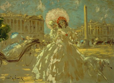 Place de la Concorde (tuval üzerine yağlı boya) by Louis Icart