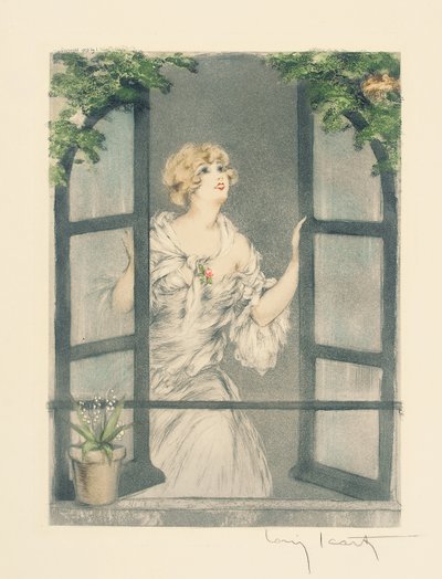 The Four Seasons: Spring, c.1928 (el boyaması kuru nokta ve aquatint) (ayrıca bkz. 745548-51) by Louis Icart
