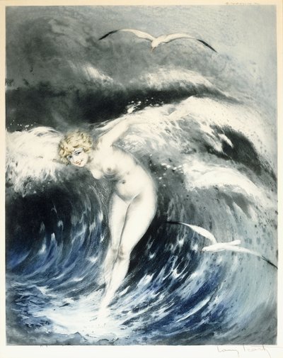 Dalgalardaki Venüs, c. 1931 (renkli dağlama ve kuru nokta) by Louis Icart