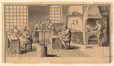 Diderot'nun Ansiklopedisi için altın çırpıcı atölyesi by Louis Jacques Goussier