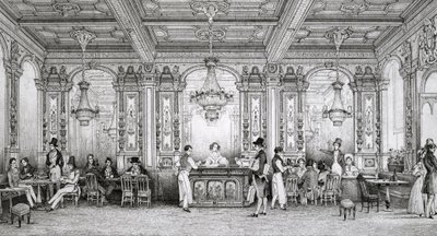 Cafe de la Banque de France, mimar Dusillon tarafından inşa edilmiş ve Place de Victoire