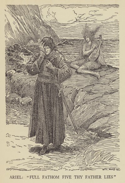 Ariel, baban tam beş yalan söylüyor by Louis John Rhead