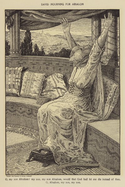 David Abşalom için yas tutuyor by Louis John Rhead