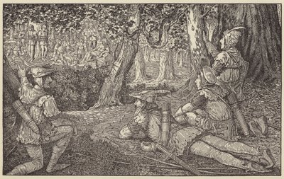 Bir grup ormancıyı ve iki tutsağı görmüş by Louis John Rhead