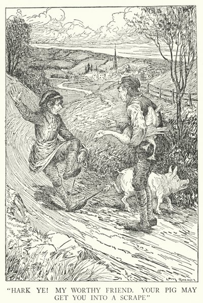 "Dikkat edin! Değerli arkadaşım, domuzunuz sizi bir sıyrık içine sokabilir" (lito) by Louis John Rhead