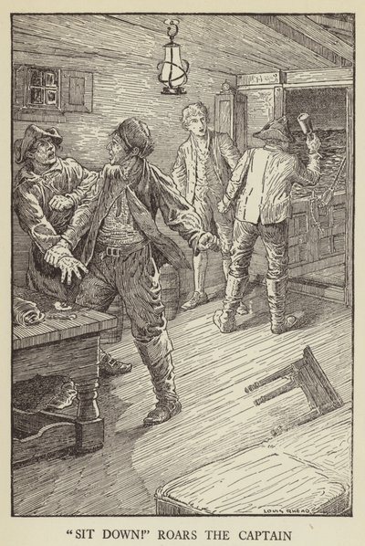 Robert Louis Stevenson tarafından Kaçırılanlar için İllüstrasyon by Louis John Rhead