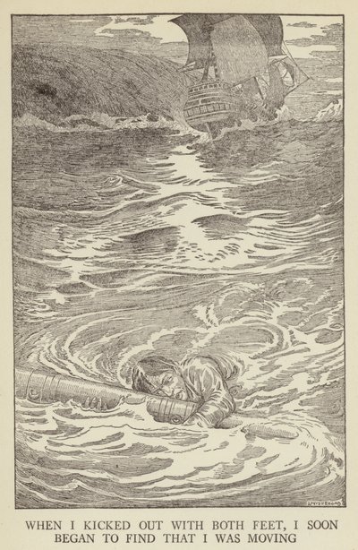 Robert Louis Stevenson tarafından Kaçırılanlar için İllüstrasyon by Louis John Rhead