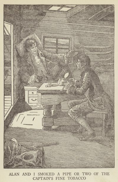 Robert Louis Stevenson tarafından Kaçırılanlar için İllüstrasyon by Louis John Rhead