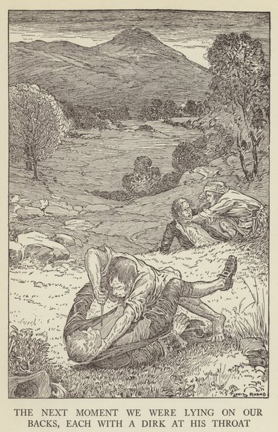 Robert Louis Stevenson tarafından Kaçırılanlar için İllüstrasyon by Louis John Rhead