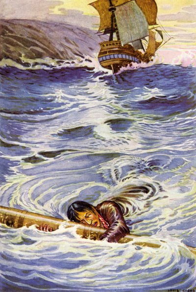 Robert Louis Stevenson tarafından Kaçırılanlar için İllüstrasyon by Louis John Rhead