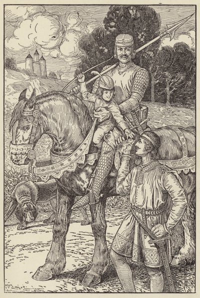 Robert kendi küçük yayı ile sincaplara ateş ederdi. by Louis John Rhead