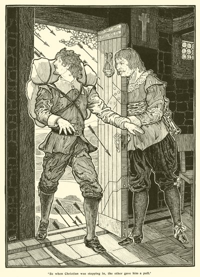 Böylece Christian araya girerken, diğeri ona bir Çekme Yaptı (gravür) by Louis John Rhead