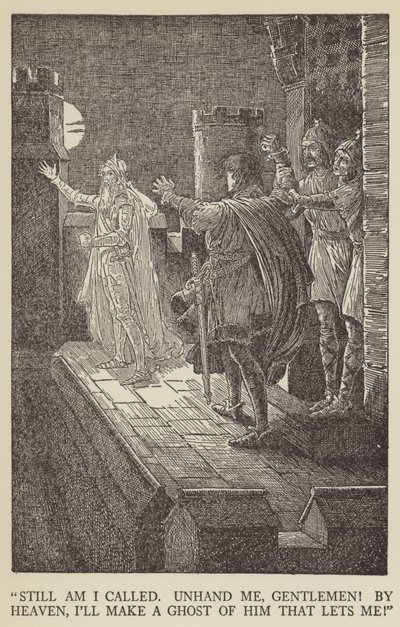 Hâlâ aranıyorum, bırakın beni beyler! Tanrı aşkına, bana izin veren ondan bir hayalet yapacağım! by Louis John Rhead