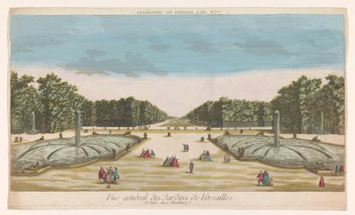Versailles Bahçesi'nin görünümü Vue des Jardins de Versailles (nesne üzerindeki başlık) by Louis Joseph Mondhare