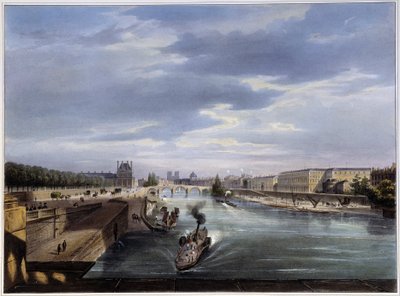 Le pont Royal - Arnout tarafından “Paris en 1837”de by Louis Jules Arnout