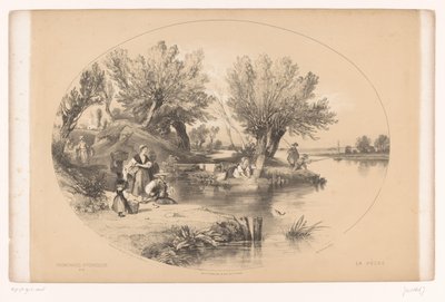 Bir gölde balıkçılar Pitoresk yürüyüşler (dizi adı) Gezinti yerleri pitoresk (nesne üzerinde seri başlığı) by Louis Julien Jacottet