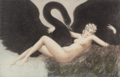 Leda ve Kuğu, 1934. by Louis Justin Laurent Icart