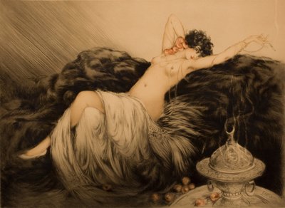 Siyah Kürklü Çıplak. by Louis Justin Laurent Icart