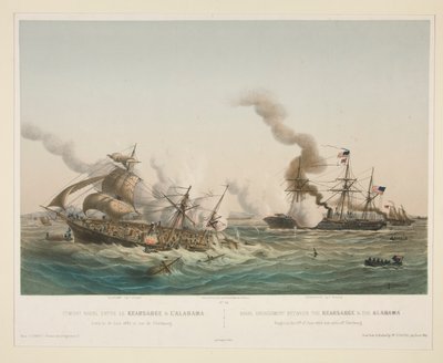Kearsage ile deniz kuvvetleri arasındaki deniz muharebesi by Louis Le Breton