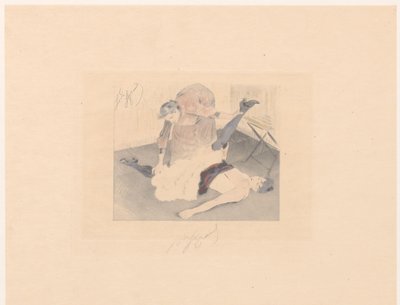 Bir cancan dansçısının esneklik egzersizi Brisement à terre by Louis Legrand (signed by artist)