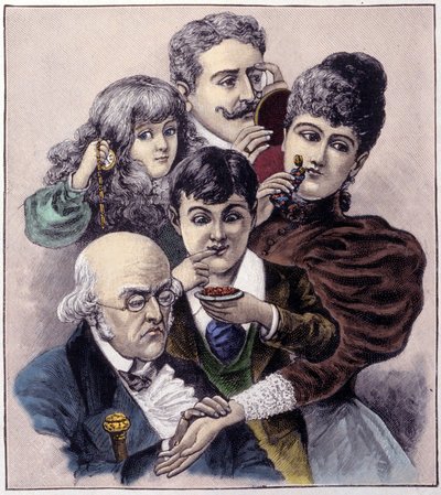 Louis leopold Bailly tarafından beş duyunun (dokunma, işitme, koku, tat ve görme) temsili. 1894