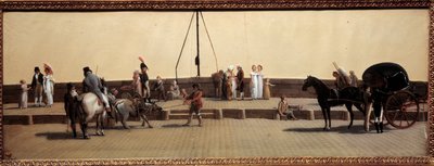 Passage du Pont Royal a Paris Tablosu, Louis Leopold Boilly (1761-1845) 1800 Güneş. 0,25x0,69 m Paris, Musee Carnavalet. by Louis Leopold Boilly