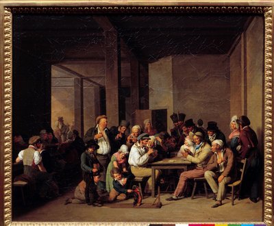 Bir Kabare Tablosunda Oyuncular Louis Leopold Boilly (1761-1845) 19. yüzyıl. Karartma: 0.37x0.47m. by Louis Leopold Boilly