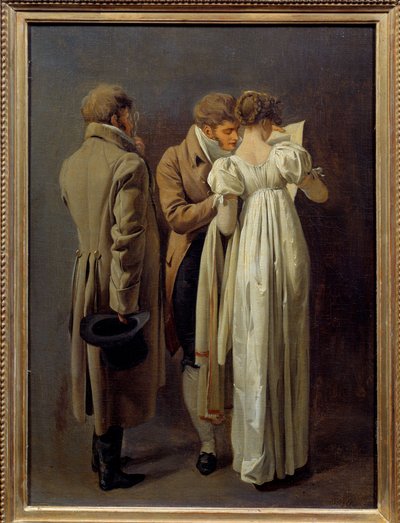 Matbaa severler vetus Gençleri Birinci İmparatorluk tarzında bir baskı düşünürler. Louis Leopold Boilly (1761-1845) 1810 tarafından tablo. Güneş 0,32x0,24 m by Louis Leopold Boilly